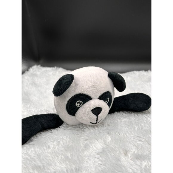 Okie Dokie Panda Plush Baby Security Blanket Lovey Black White Swirl 13” Plush - Picture 2 of 10